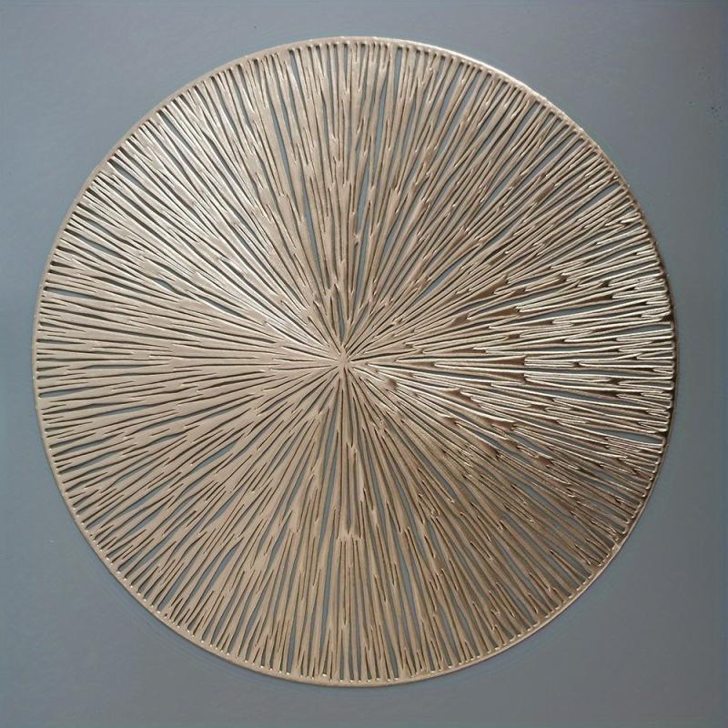 6pcs Fireworks Bronzing PVC Placemats Hollow Out Washable Reusable