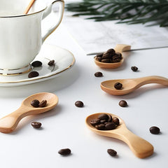 10pcs Small Wooden Spoons Short Handle for Jams Condiments Spices Sugar Coffee