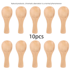 10pcs Small Wooden Spoons Short Handle for Jams Condiments Spices Sugar Coffee