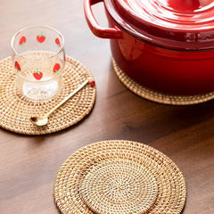 1Pc Natural Rattan Coaster Table Mat Cup Mat Tea Coffee Mug Drinks Holder Pad