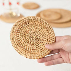 1Pc Natural Rattan Coaster Table Mat Cup Mat Tea Coffee Mug Drinks Holder Pad