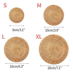 1Pc Natural Rattan Coaster Table Mat Cup Mat Tea Coffee Mug Drinks Holder Pad