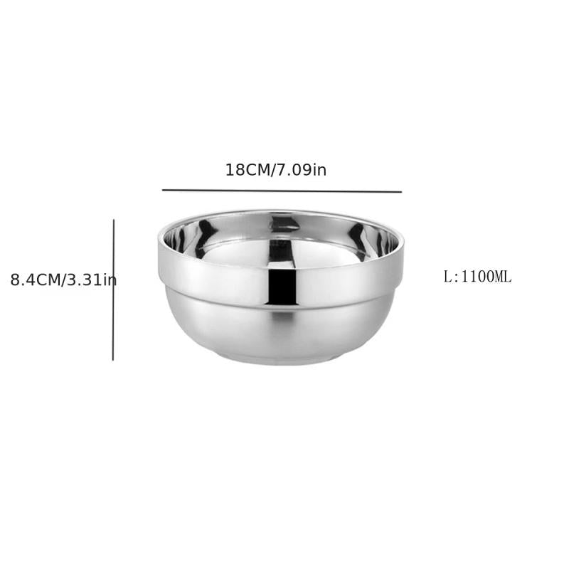 4pcs Stainless Steel Anti-Scalding Noodle Salad Bowls