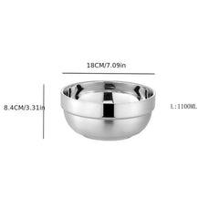 4pcs Stainless Steel Anti-Scalding Noodle Salad Bowls