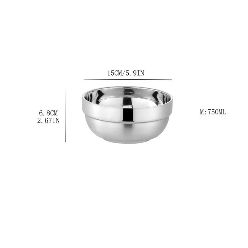 4pcs Stainless Steel Anti-Scalding Noodle Salad Bowls