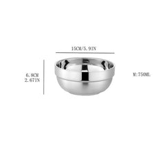 4pcs Stainless Steel Anti-Scalding Noodle Salad Bowls