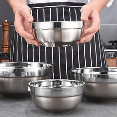 4pcs Stainless Steel Anti-Scalding Noodle Salad Bowls