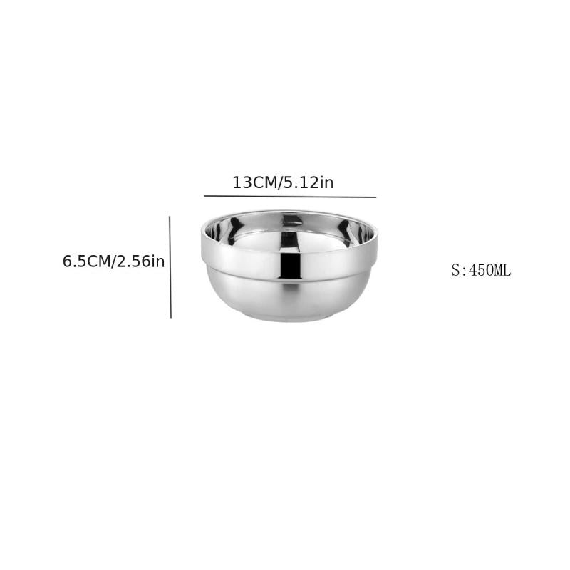 4pcs Stainless Steel Anti-Scalding Noodle Salad Bowls