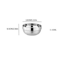 4pcs Stainless Steel Anti-Scalding Noodle Salad Bowls