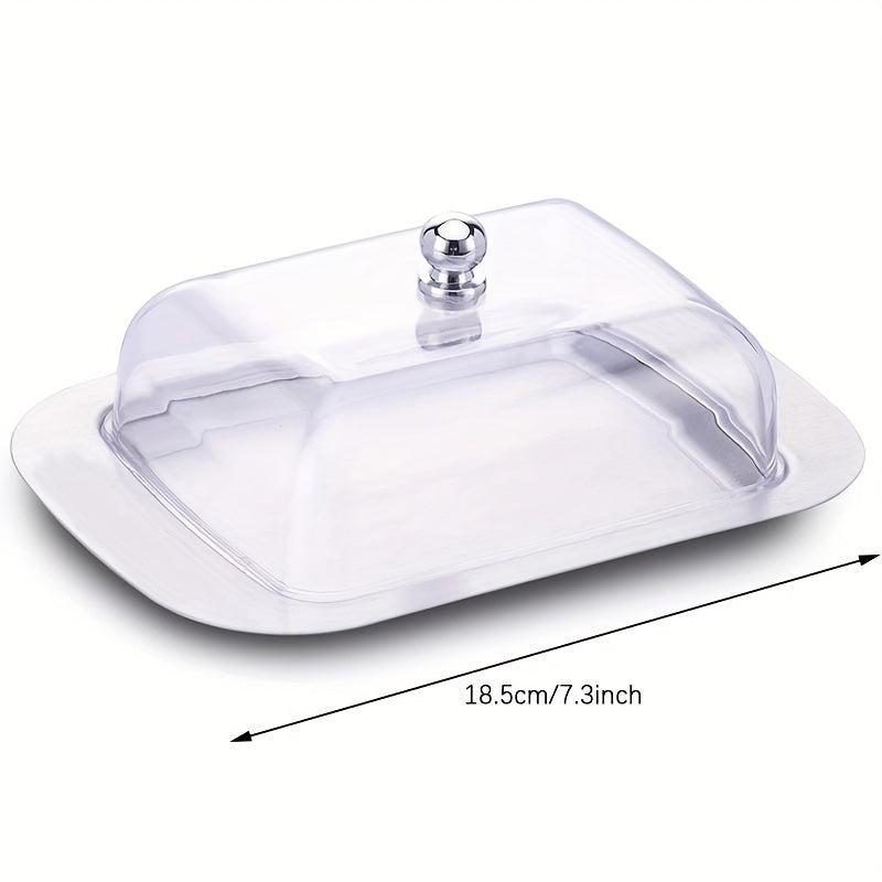 Stainless Steel Butter Dish with Lid - Transparent and Durable Butter Container