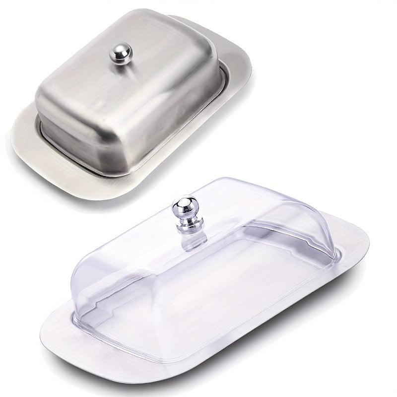 Stainless Steel Butter Dish with Lid - Transparent and Durable Butter Container