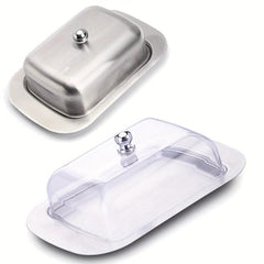 Stainless Steel Butter Dish with Lid - Transparent and Durable Butter Container