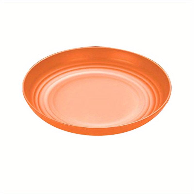 4pcs Plastic Dinner Plate 22.86 Cm Reusable Round Salad Plate