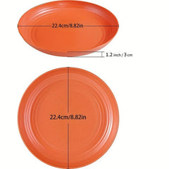 4pcs Plastic Dinner Plate 22.86 Cm Reusable Round Salad Plate