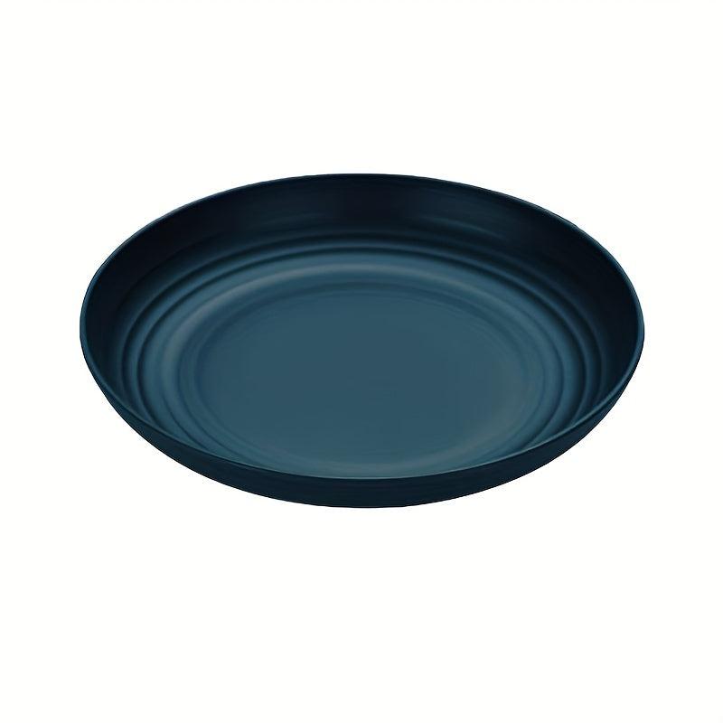 4pcs Plastic Dinner Plate 22.86 Cm Reusable Round Salad Plate