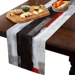 Abstract Art Geometric Table Runner Rustic Farmhouse Style
