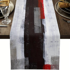 Abstract Art Geometric Table Runner Rustic Farmhouse Style