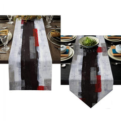 Abstract Art Geometric Table Runner Rustic Farmhouse Style