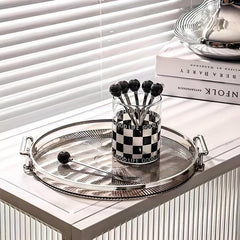 Acrylic Cup Holder Coffee Tray Fruit Dessert Snack Bread Kitchen Decor