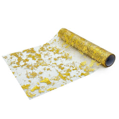 Polyester Table Runner With Foil Stamping Sequin Glitter Metallic Foil
