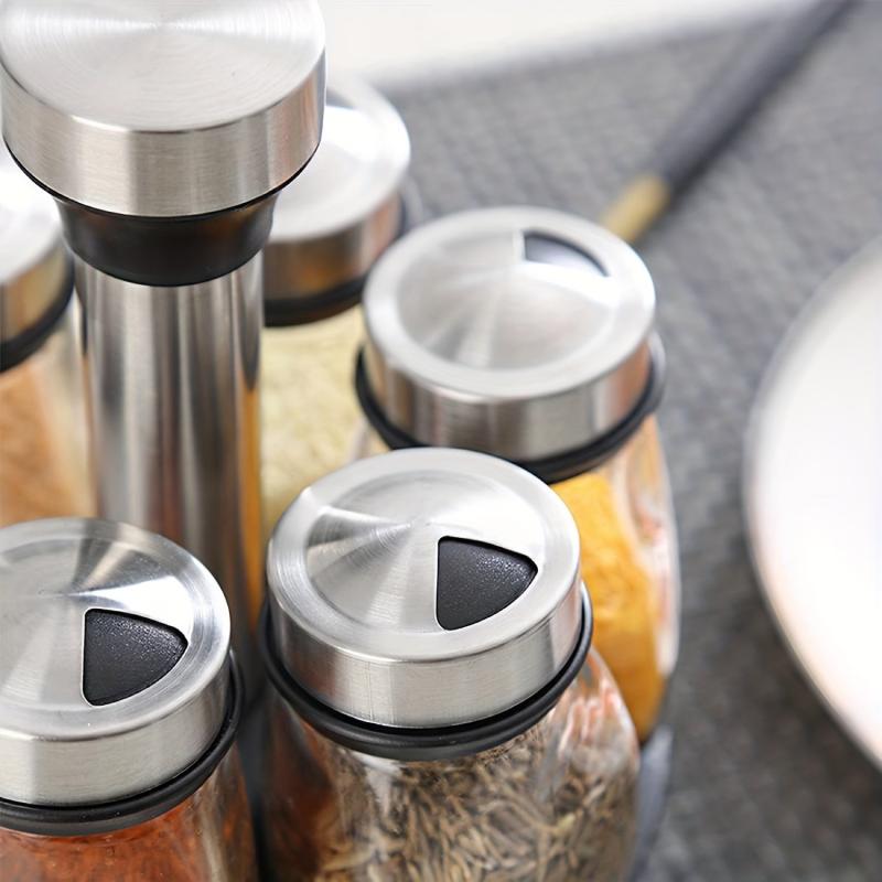 6pcs 12pcs Spice Rack Organizer with Glass Jars
