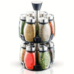 6pcs 12pcs Spice Rack Organizer with Glass Jars