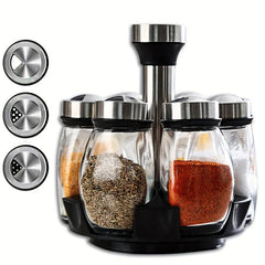6pcs 12pcs Spice Rack Organizer with Glass Jars