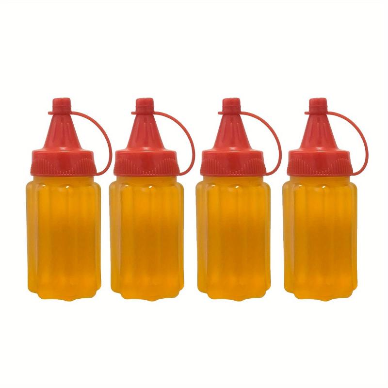 4Pcs Mini Squeeze Bottles Refillable Condiment Dispenser with Flip Top