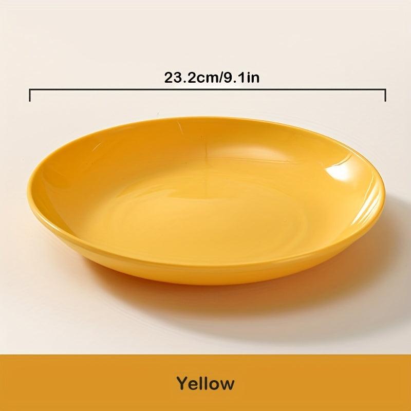 4pcs Reusable Plastic Dinner Plates, BPA-Free, Indoor/Outdoor Multifunctional