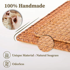 Eco Wheat Straw Placemats Set, Non Slip Jute Place Mats for Home Decor