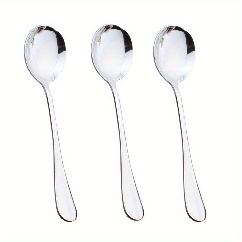 6pcs Slotted Serving Spoons Stainless Steel Buffet Restaurant Dinner Spoon