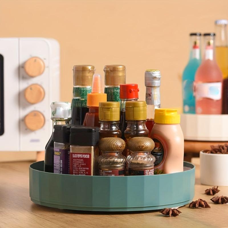 Rotating Storage Rack Table Top Soy Sauce Bottle Condiment Storage