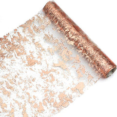 Golden Sequin Foil Metallic Mesh Table Runner