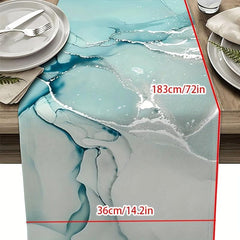 Sea Beach Linen Table Runner Summer Style Printed Waterproof Stain Resistant