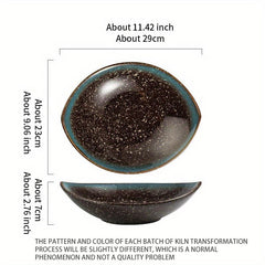 Ceramic Underglaze Serving Bowl Fruit Salad Soup Dish Kitchen Supplies
