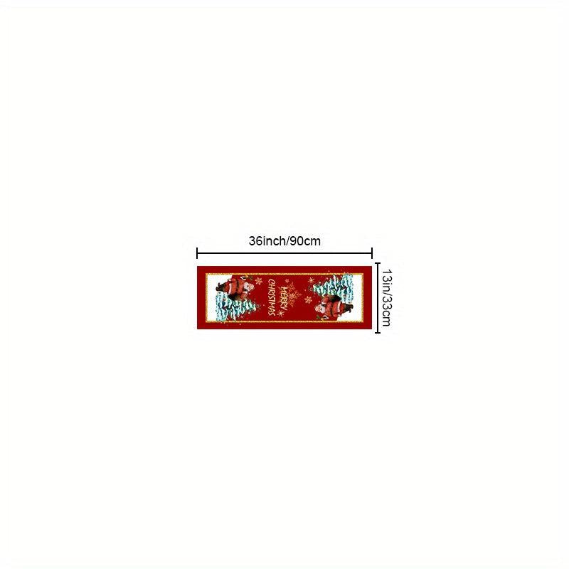 Linen Table Runner Santa Claus Pattern Christmas Table Runner