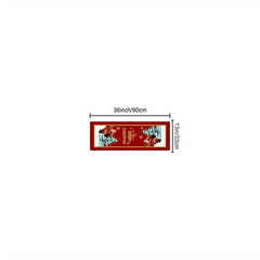 Linen Table Runner Santa Claus Pattern Christmas Table Runner