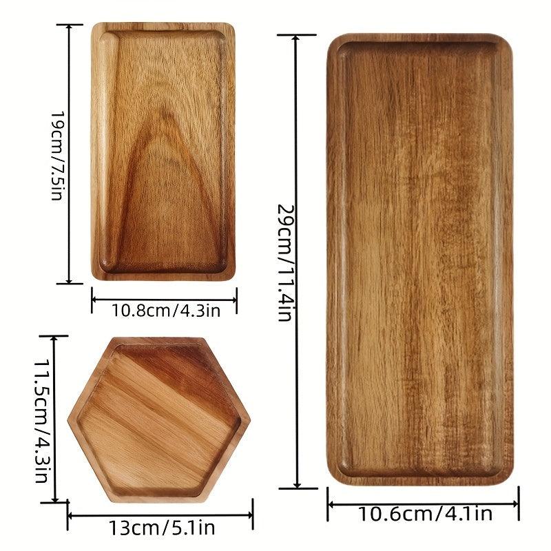 Wooden Platters and Trays for Snacks Cake Desserts Drinks Fruits