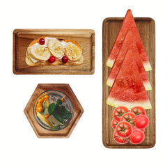 Wooden Platters and Trays for Snacks Cake Desserts Drinks Fruits