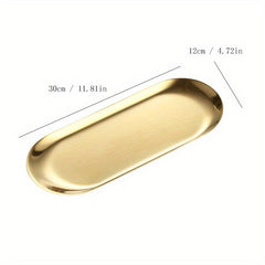 1pc Stainless Steel Serving Tray Food Party Dessert Cake Fruit Snack Dinnerware