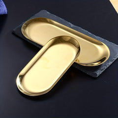 1pc Stainless Steel Serving Tray Food Party Dessert Cake Fruit Snack Dinnerware