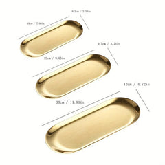 1pc Stainless Steel Serving Tray Food Party Dessert Cake Fruit Snack Dinnerware