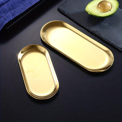 1pc Stainless Steel Serving Tray Food Party Dessert Cake Fruit Snack Dinnerware