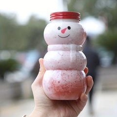5pcs Christmas Drink Bottle Juice Bottles With Caps Plastic Bottles With Caps
