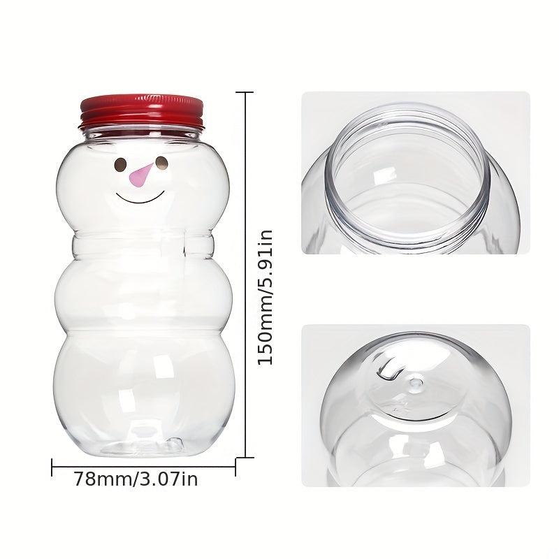 5pcs Christmas Drink Bottle Juice Bottles With Caps Plastic Bottles With Caps