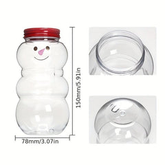 5pcs Christmas Drink Bottle Juice Bottles With Caps Plastic Bottles With Caps