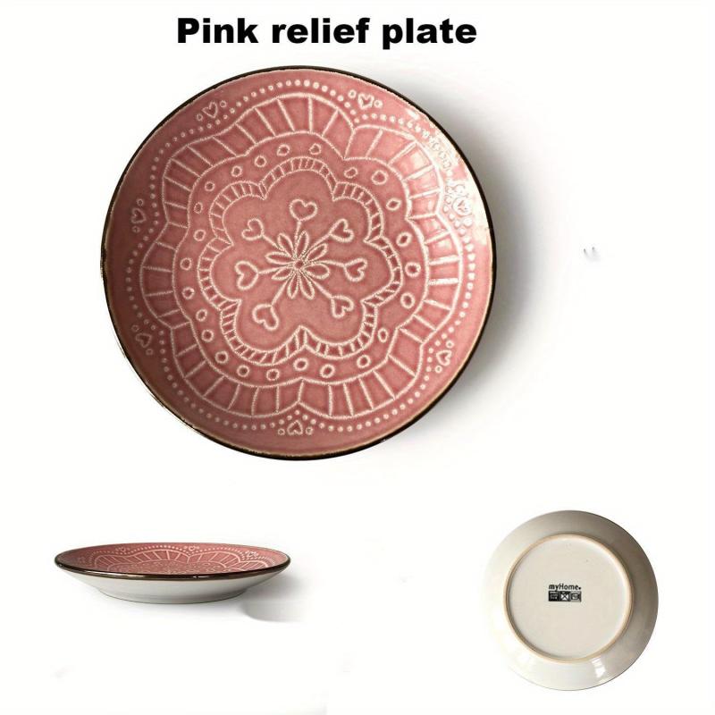 1pc Ceramic Dinner Plate Round Plate for Serving Fruit or Pasta
