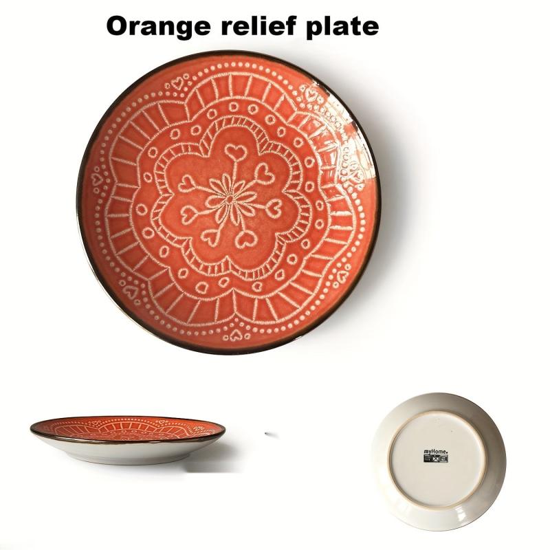 1pc Ceramic Dinner Plate Round Plate for Serving Fruit or Pasta