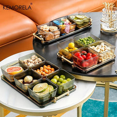 6 Grids Dried Fruit Salad Snack Plate Nordic Dessert Jar Dish Food Storage Box