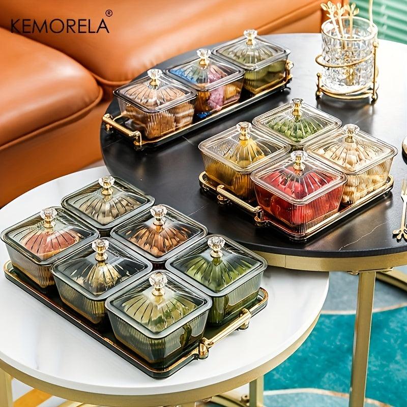 6 Grids Dried Fruit Salad Snack Plate Nordic Dessert Jar Dish Food Storage Box
